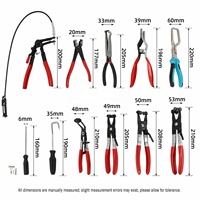 Kit de 16 pinces à collier de serrage pour réparation automobile, outil de sertissage en acier au carbone pour l'installation et le retrait de colliers de serrage