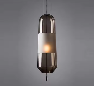 Zeal Lighting Art, lámpara colgante pequeña de una sola cabeza, cristal gris ahumado ámbar para candelabros de comedor y luces colgantes - Product Image 4