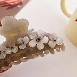 Pince à cheveux ANKO en acétate pour <span class=keywords><strong>femme</strong></span>, style européen et américain, 9,2 cm, rose vif, fleur de perle, strass, mariage, luxe, pour filles - Product Image 3