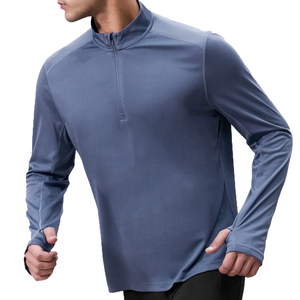 เสื้อยืดแขนยาวผู้ชายแบบสปอร์ต ปรับแต่งสไตล์ได้ พร้อมซิป - Product Image 1