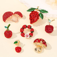 Broches élégantes et glamour en forme de fraises pour femmes et jeunes filles – Bijoux fantaisie tendance – Vente flash