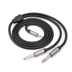 Convertidor de audio de 3,5mm a doble cable de audio macho de 6,35mm con conectores chapados en oro para teléfono, piano, ordenador, altavoz, amplificador, mezclador - Product Image 3