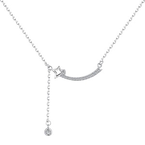 Star Pattern Ladies 925 Sterling Silver Simple Clavicle Chain No Fading Jewelry Star Best collana per le donne - Product Image 1