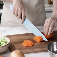 Ensemble de couteaux en acier inoxydable ultra tranchants avec éplucheur à ciseaux Revêtement antiadhésif Outils de cuisine présentés dans une boîte cadeau
