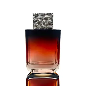 Frasco de perfume original de cristal transparente grande liso para homens, frasco de 100ml original e estético reutilizável Oem
