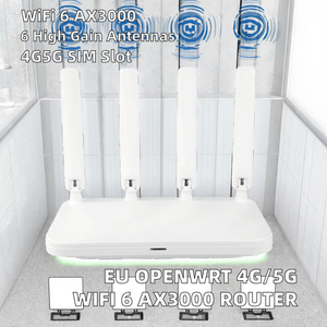 Router WIFI 6 EU Openwrt AX3000 con Ranura para Tarjeta SIM, 6 Antenas de Alta Ganancia, VPN y QoS para el Hogar, 3 Puertos LAN, Nuevo - Product Image 2