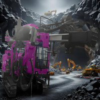 Foreuse hydraulique DTH à cabine fermée pour l'exploitation minière, machine de forage de trous de dynamitage intégrée sur chenilles, à vendre