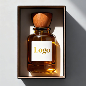 Étiquettes métalliques personnalisées, flacons <span class=keywords><strong>de</strong></span> parfum en verre <span class=keywords><strong>de</strong></span> luxe à pompe fine, capacités 30ml, 50ml, 100ml, avec bouchon en bois et emballage en boîte. - Product Image 5