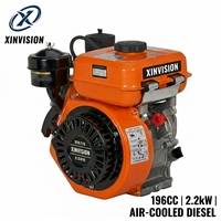 Industrieller 168F Dieselmotor 196cc 4-Takt OHV Horizontalwelle für Betonrüttler, Generator und Baumaschinen