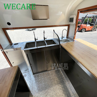 Wecare petits chariots de nourriture de cuisine mobile et remorque de nourriture de barbecue restaurant entièrement équipé de camion de nourriture de café