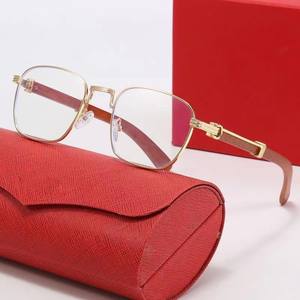 2026年ファッション ヴィンテージ レトロ メタルスクエアフレーム 木目テンプル 運転用 UV400保護 シェード サングラス メンズ - Product Image 4