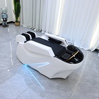 Lit de massage pour salon, spa capillaire, shampooing, repose-pieds réglable, éponge haute densité pour salon de coiffure