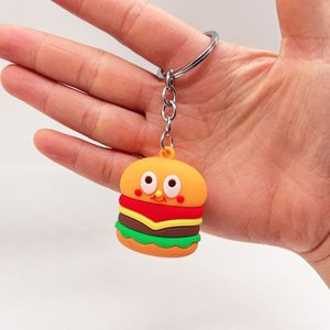 Özel 3D Şekilli Yiyecek PVC Anahtarlık Yumuşak Kauçuk Anahtarlık Kolye Hamburger Patates Kızartması Pizza Hot Dog Anahtarlık Toplu Aksesuarlar - Product Image 3