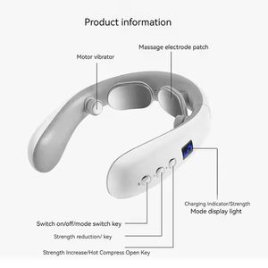 Alat pijat elektrik tanpa kabel, peralatan pijat elektrik <span class=keywords><strong>TENS</strong></span> nirkabel profesional dengan pemijat leher penghilang nyeri tulang belakang tengkuk panas - Product Image 2