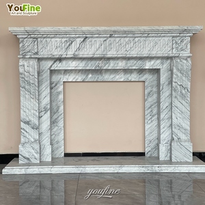 Estatua de chimenea de mármol victoriano personalizada moderna de piedra natural tallada a mano - Product Image 6