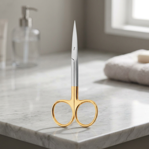 Ciseaux de couture en acier inoxydable Najmmy avec poignée dorée, bord lisse, pour tissus - Product Image 2