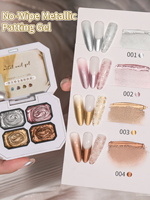 Nouveau vernis à ongles gel UV adhésif effet miroir métallique, transfert de couleur sans lavage, pour manucure française DIY, non toxique, végétalien, liquide