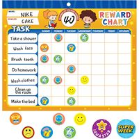 Système de tableau de récompenses magnétique 32 cartes – Tableaux de tâches pour enfants en papier – Motivation, responsabilité et développement de bonnes habitudes