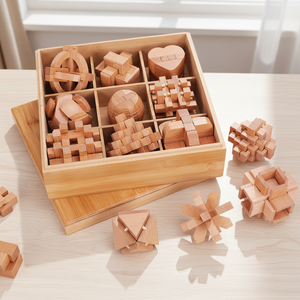 Jeu éducatif amusant : Blocs de déverrouillage, casse-tête Kongming, jeu pour adultes, <span class=keywords><strong>puzzle</strong></span> 3D Burr - Product Image 1