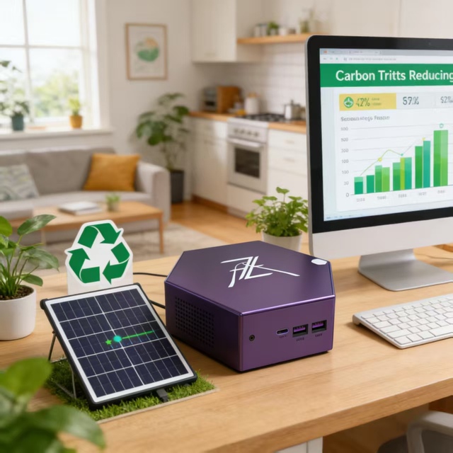 Energy-Star Mini PC Host, Ultra-Low 15W TDP, 90% Recycled Materials, for Eco-Conscious Offices and Sustainable Computing
