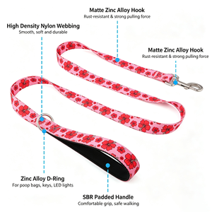 Laisse de traction pour chien avec impression par transfert thermique, pour chien de combat, chien de promenade, chien de grande, moyenne et petite taille, chien de compagnie, laisse en P, laisse anti-évasion pour chien de grande taille - Product Image 4