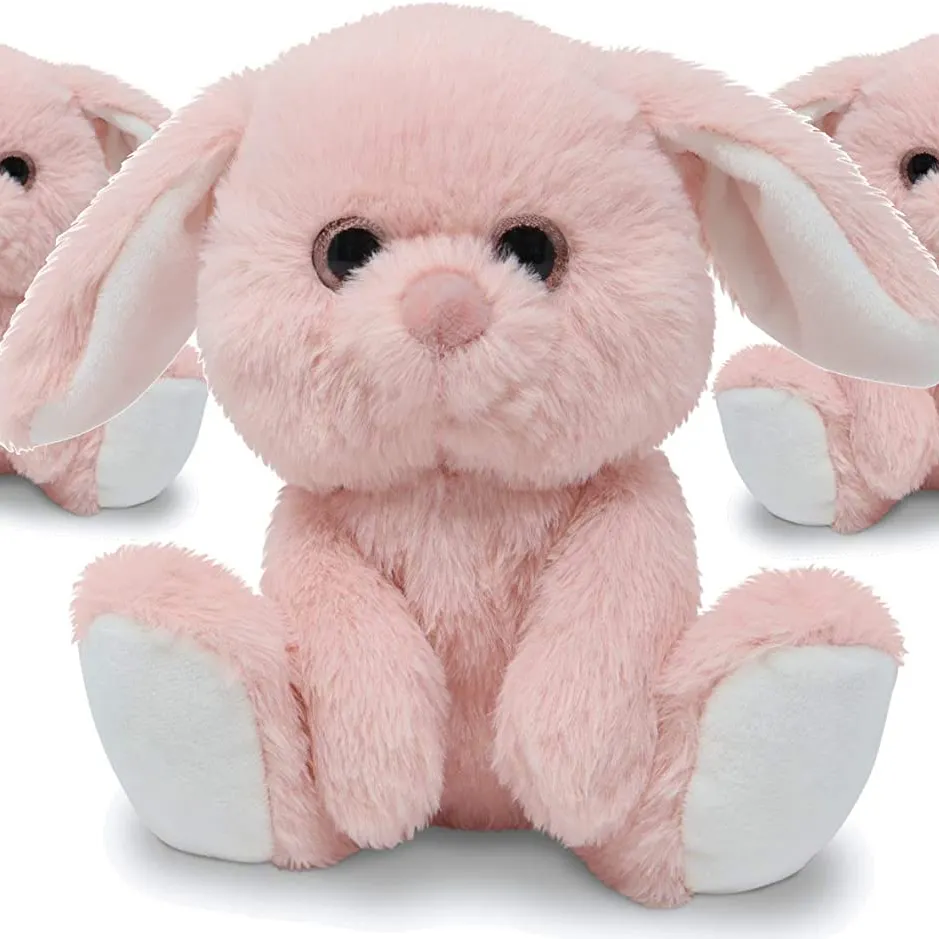 Jouets animaux en peluche lapin 2023 nouveaux jouets en peluche lapin peut logo personnalisé sur les pattes