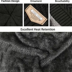 Ensemble <span class=keywords><strong>Bonnet</strong></span> et Gants Hiver Doux et Chaud de Haute Qualité pour Hommes, Chapeau en Fausse Fourrure Peluche Tricoté, Écharpe, <span class=keywords><strong>Bonnet</strong></span> et Gants de Haute Qualité - Product Image 6