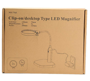 <span class=keywords><strong>Loupe</strong></span> de bureau à col de cygne 2 en 1 avec lampe LED, pince et support de base NO.7763 - Product Image 6