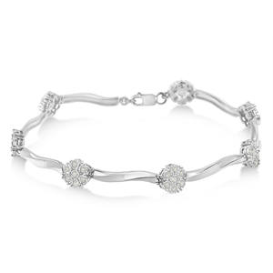 . Bracciale Tennis a grappolo in 1.0 Cttw in argento 925 Sterling - Product Image 4