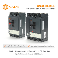 Interruptor Automático Compacto SSPD CNSX-630 3P 630A, 690V, 36KA de Capacidad de Ruptura, Unidad de Disparo Digital, AC50/60Hz, ISO9001, Metálico