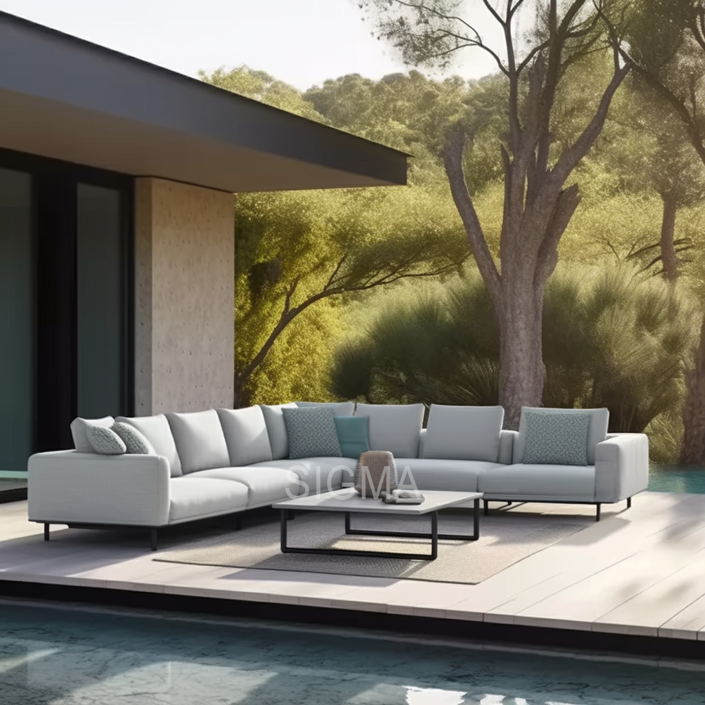 Modern All Weather Aluminum Furniture Patio Furniture Sets Chaise Outdoor Garden Sofa Daybed