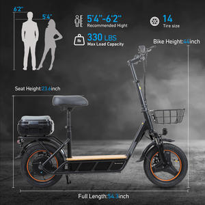 Scooter électrique avec siège, peut transporter des objets, chariot de courses, batterie au lithium, disponible en stock aux États-Unis et au Royaume-Uni - Product Image 2