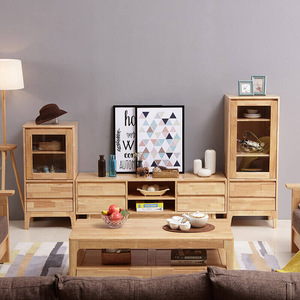 Modern Minimalist Nordic Solid Wood Living Room Cabinet With Storage Drawers And <b>Shelves</b> Natural Color Multi Functional TV <b>Unit</b> - Product Image 1