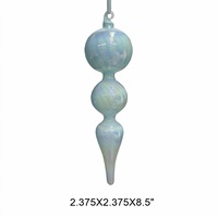 Adorno Navideño de Cristal Opalescente Azul Pastel, Decoración Colgante Elegante con Remolino para el Hogar, Fiesta, Árbol de Navidad