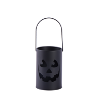 Lanterne en métal artisanale en forme de citrouille d'Halloween avec poignée, décoration Jack-O'-Lantern en fer, logo personnalisé, utilisation intérieure/extérieure, bougie
