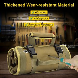 Sac organisateur d'outils enroulable robuste avec 2 pochettes à fermeture éclair détachables pour électricien charpentier plombier mécanicien amateur - Product Image 5