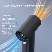Mini ventilateur de poche portable USB rechargeable, électrique, turbo, haute vitesse, avec affichage numérique, sans pales, pour la maison, la voiture, l'hôtel