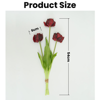 Bouquet de tulipes artificielles en caoutchouc souple de haute qualité, toucher réel, 54 cm, fleurs de tulipes roses artificielles pour la décoration de la maison et des mariages