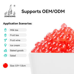 Vente en gros de billes de tapioca à la saveur de fraise de 1,3 kg, perles de boba éclatantes, sucrées, pour les ingrédients de thé à bulles et les garnitures de desserts - Product Image 2