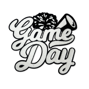 Hot Selling Red Logo Jacket Patches Custom Chenille Gameday Patch with Glitter Embroidered Twill Fabric Iron-On Western Style - Product Image 4