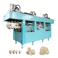 Machine semi-automatique de pliage de papier pour assiettes, gobelets et plateaux en pulpe de bagasse de canne à sucre biodégradable avec composants à engrenages
