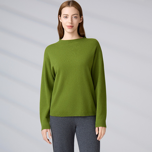 Pull en cachemire 100% pour femme, col rond, manches longues, couleur unie, minimaliste, tricoté, écologique, pour l'automne - Product Image 4