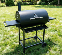 Barbecue au charbon de bois moderne NL avec revêtement en poudre, pliable, double face, avec roues, pour jardin, fête, personnalisable