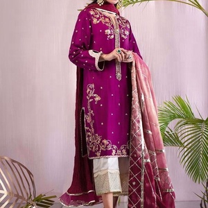 Kurta-robe à pantalon, tenue de soirée avec des belles appliques, 2021, nouvelle collection - Product Image 1