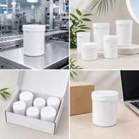 Pot en PP de 500 ml et 1000 ml de qualité alimentaire avec couvercle à anneau, ouverture facile, pour cosmétiques et lotions
