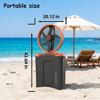 Ventilador de Niebla de Agua Solar de 16 Pulgadas con Panel Solar, Luz LED, Tanque de Agua de 22L, Ventilador Recargable con Control Remoto para Enfriamiento en Exteriores y Hogar