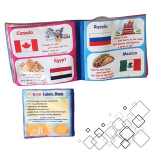 Libro de Tela KIDOGEN con Diseños de Países para Niños |   Libro de aprendizaje sobre mapas del mundo y países |   Banderas, capitales e identificación geográfica - Product Image 3