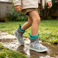 Bottes de pluie courtes imperméables JORLIN personnalisées OEM en néoprène 4 mm CR à imprimé léopard avec semelle antidérapante