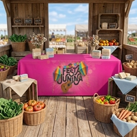 Nappe de table en polyester imprimée sur mesure de 1,80 m, drapée sur 3 côtés, avec logo personnalisé pour stand d'exposition et événement