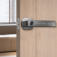 Serrure de porte intelligente Hifocus en bois avec clé, empreinte digitale et clavier numérique, déverrouillage via l'application Tuya, option de stockage de données sur carte mémoire